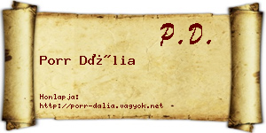 Porr Dália névjegykártya